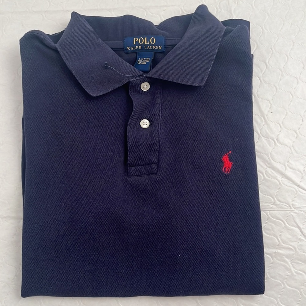 Ralph Lauren Polo navy pique short sleeve polo shirt